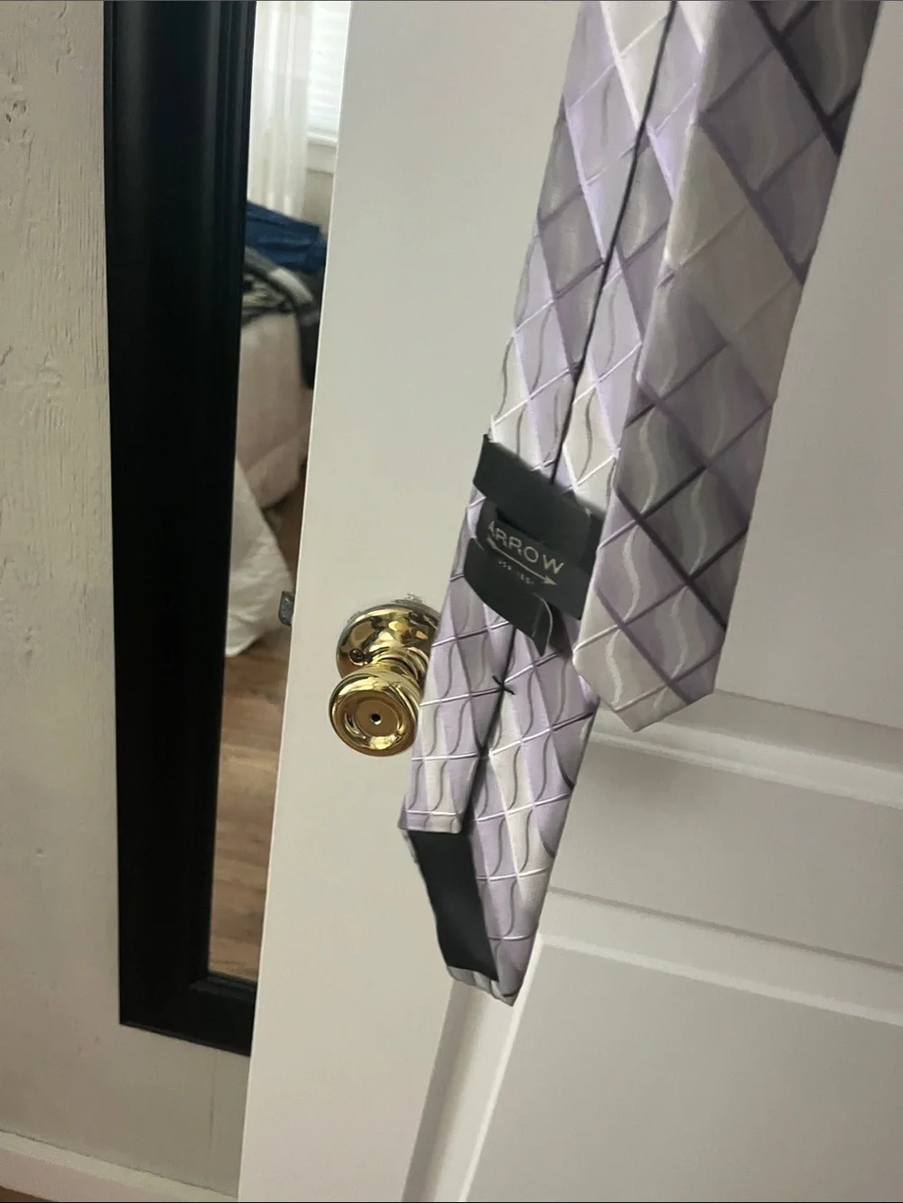 Tommy Hilfiger Lavender Geometric Silk Tie